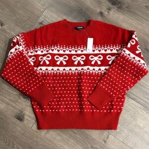 Red Patterned ladies Sweater